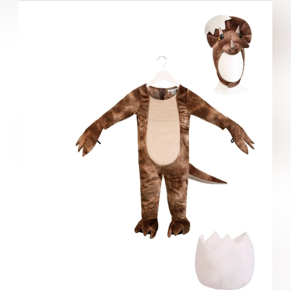 Baby Brown Triceratops Costume with Cream Egg - Unbranded - Picture 3 of 13